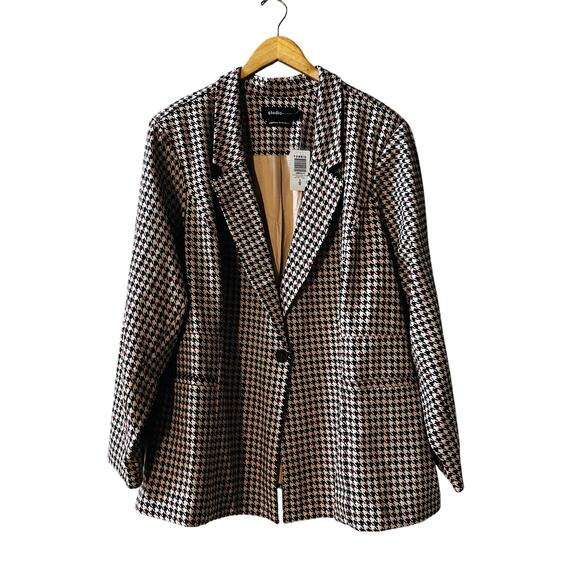 Torrid Luxe Ponte Houndstooth Print One Button Blazer Size 6X NWT Multicolor - Picture 9 of 9